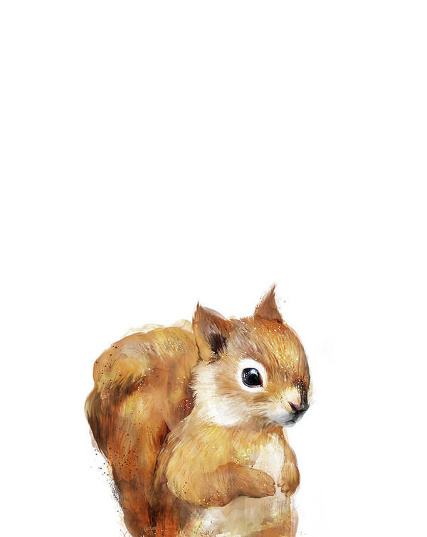 Squirrel Poster featuring the painting Little Squirrel by Amy Hamilton