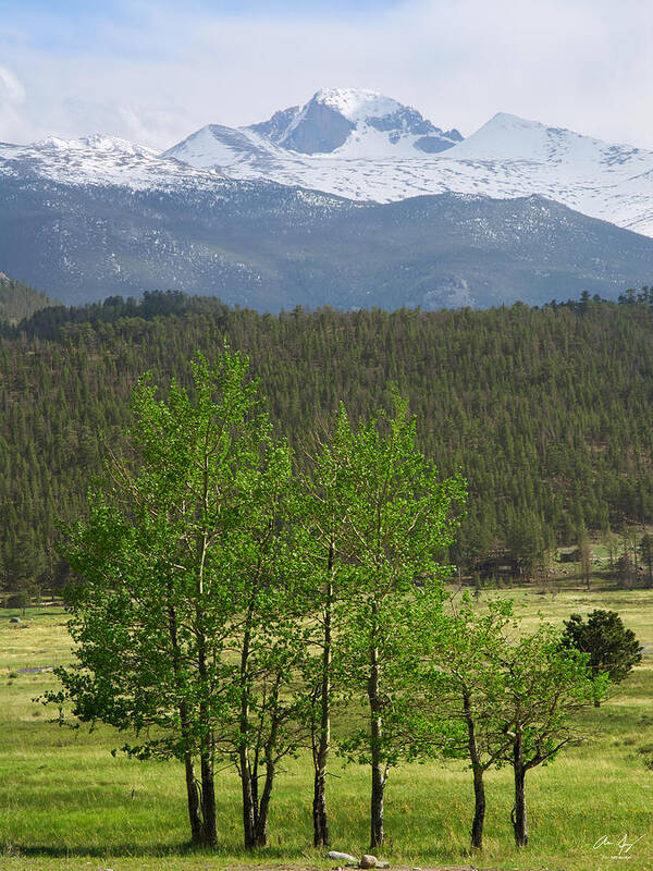 Longs Poster featuring the photograph Longs Peak from Moraine Park - Spring by Aaron Spong
