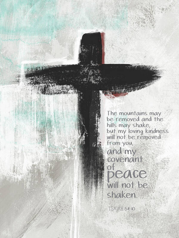 Cross Poster featuring the mixed media Loving Kindness Cross- Art by Linda Woods by Linda Woods
