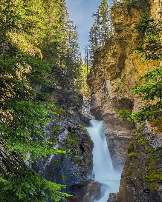 Lower Falls Poster featuring the photograph Lower Falls at Johnston Canyon by Owen Weber