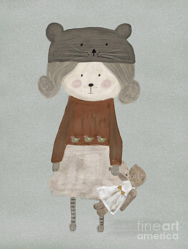 Girls Poster featuring the painting Lucy Bear by Bri Buckley