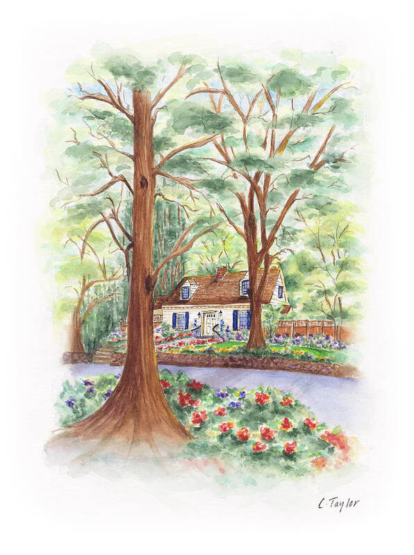 Cottage In Woods Poster featuring the painting Main Street Charmer by Lori Taylor