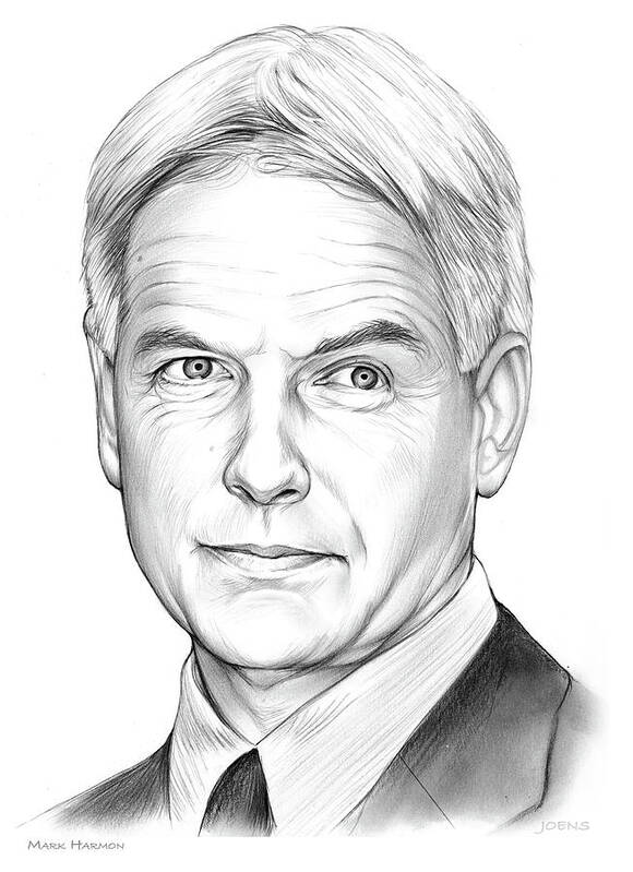 Mark Harmon Poster featuring the drawing Mark Harmon by Greg Joens