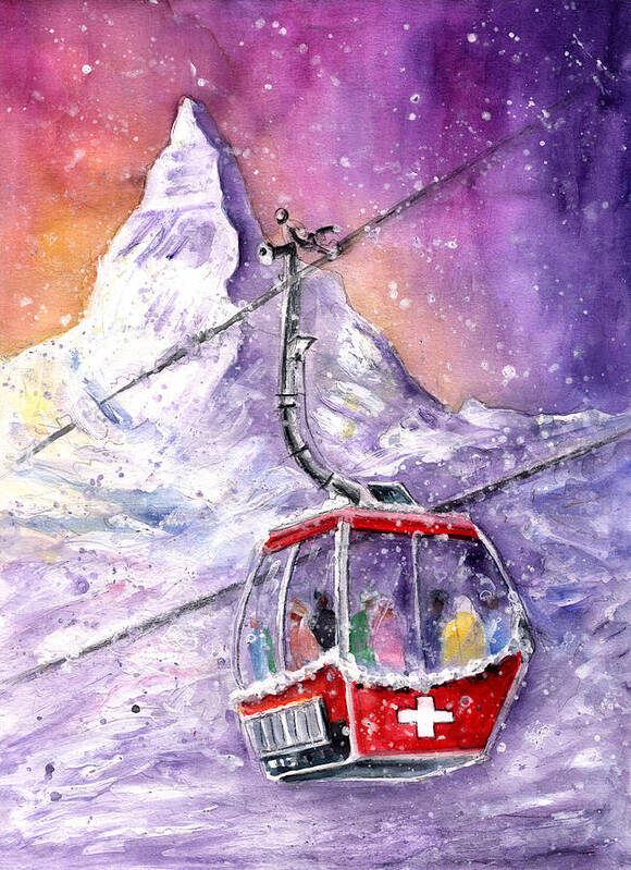 Travel Poster featuring the painting Matterhorn Authentic by Miki De Goodaboom
