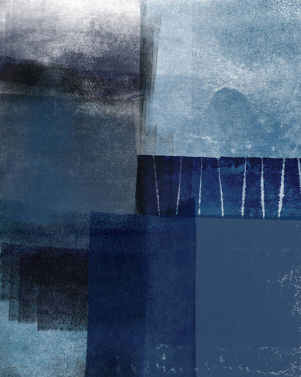 Blue Poster featuring the mixed media Mestro 1- Abstract Art by Linda Woods by Linda Woods