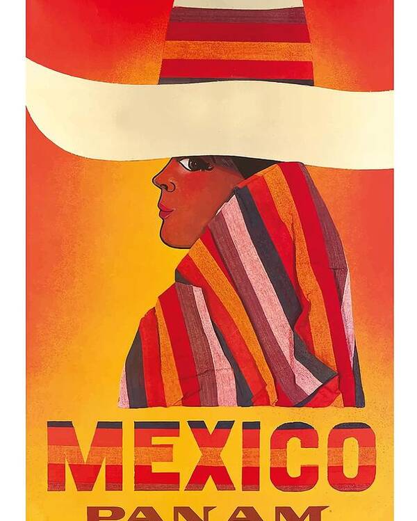 Mexico American Airlines Mexican Vintage Travel Advertisement Art Poster Print 