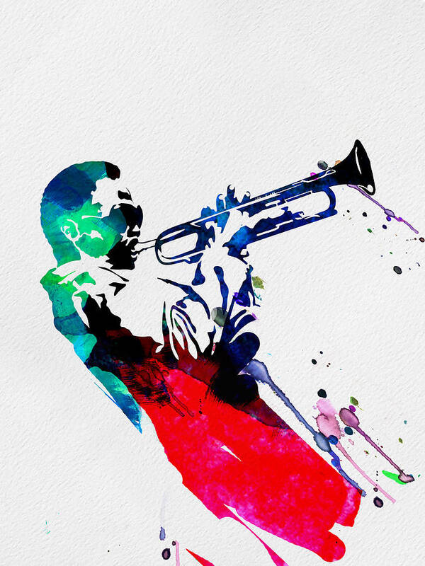 Miles Davis Poster featuring the painting Miles Watercolor by Naxart Studio