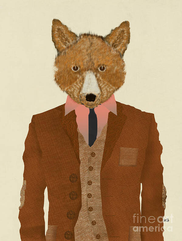 Fox Poster featuring the painting Mr Fox by Bri Buckley
