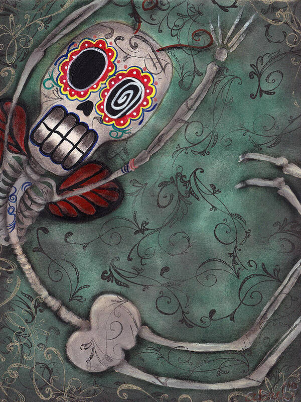 Day Of The Dead Poster featuring the painting Muerte Fairy by Abril Andrade