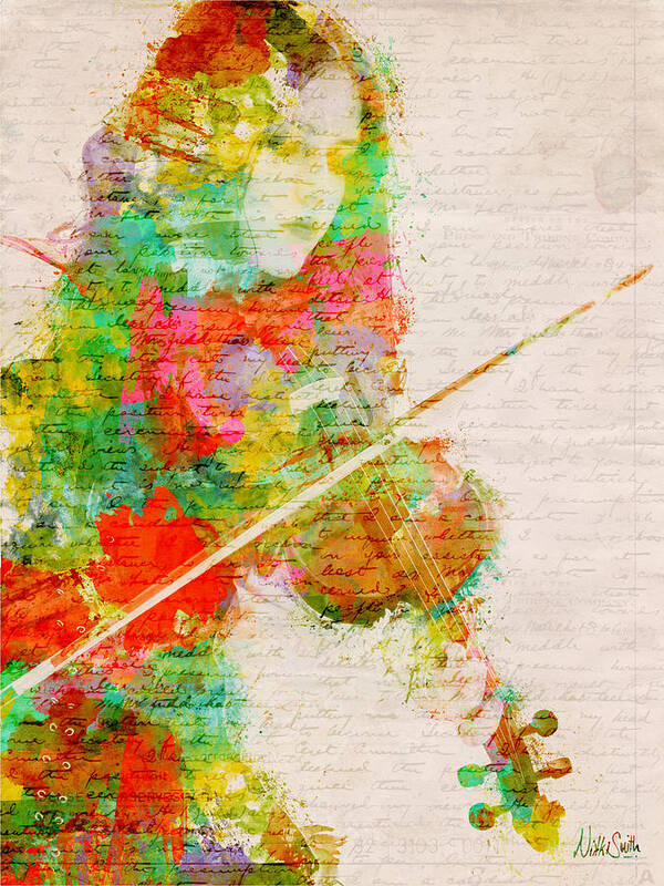 Violin Poster featuring the digital art Music In My Soul by Nikki Smith