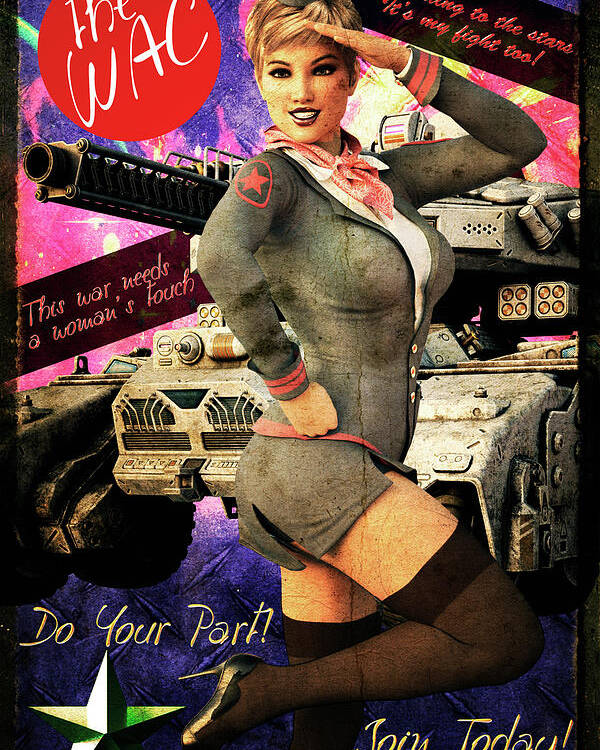 Women's Army Poster featuring the digital art My Fight Too by Robert Hazelton