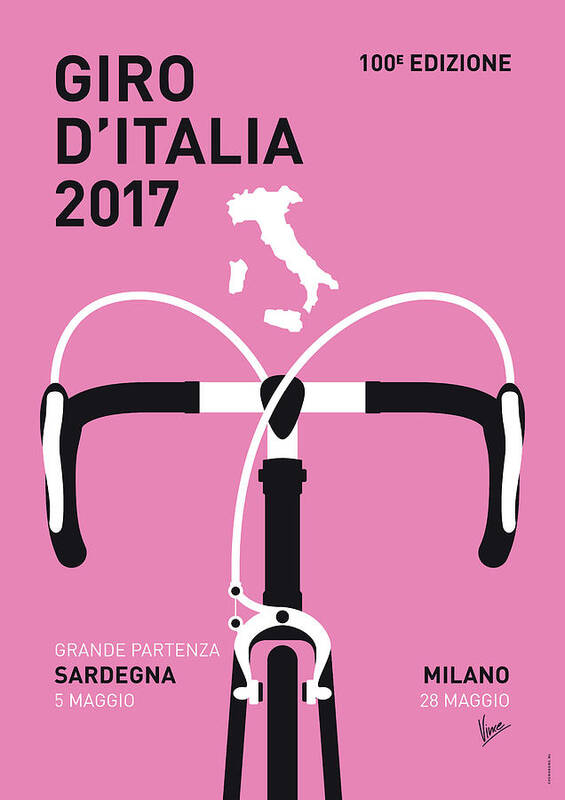 2017 Poster featuring the digital art My Giro Ditalia Minimal Poster 2017 by Chungkong Art