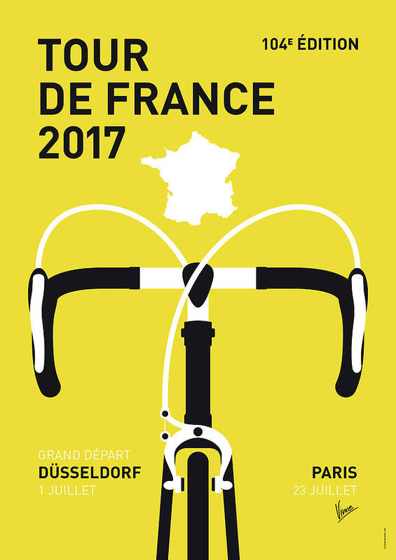 2017 Poster featuring the digital art My Tour De France Minimal Poster 2017 by Chungkong Art