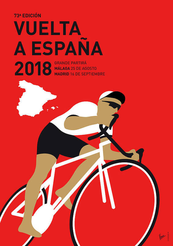 2018 Poster featuring the digital art My Vuelta A Espana Minimal Poster 2018 by Chungkong Art