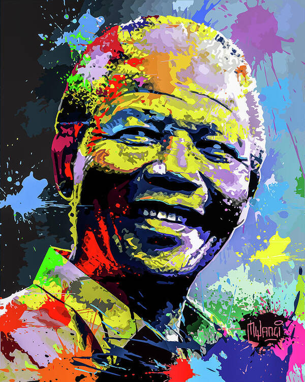 South Poster featuring the digital art Nelson Mandela Madiba by Anthony Mwangi