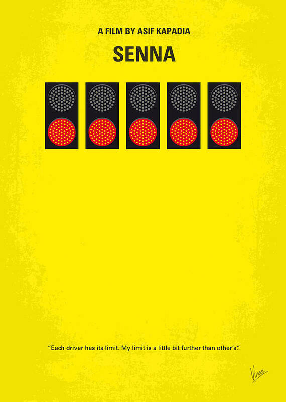 Senna Poster featuring the digital art No075 My senna minimal movie poster by Chungkong Art