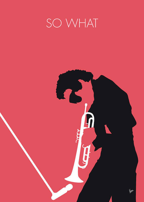 Miles Poster featuring the digital art No082 MY Miles Davis Minimal Music poster by Chungkong Art
