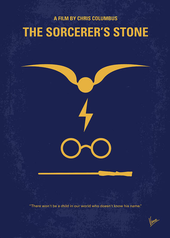 Hp - Sorcerers Stone Poster featuring the digital art No101-1 My HP - SORCERERS STONE minimal movie poster by Chungkong Art