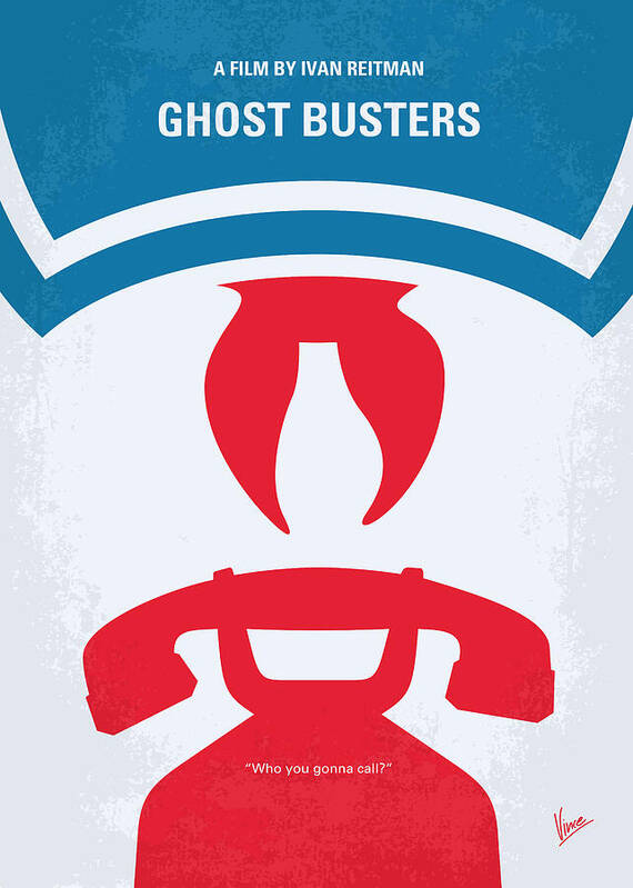 Ghost Poster featuring the digital art No104 My Ghostbusters minimal movie poster by Chungkong Art