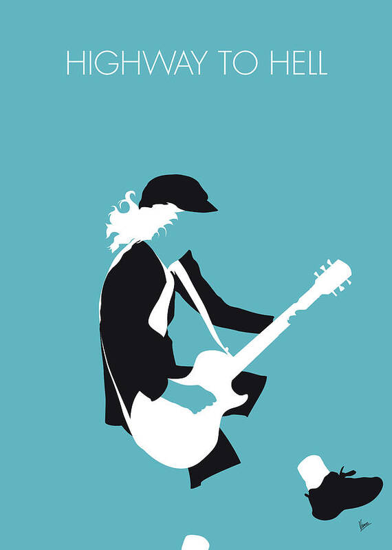 Acdc Poster featuring the digital art No125 MY ACDC Minimal Music poster by Chungkong Art