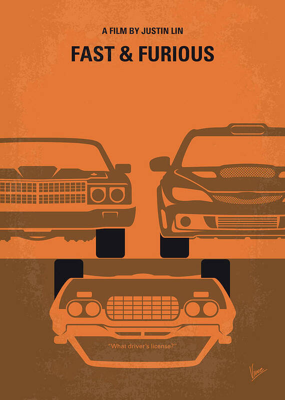 Fast Poster featuring the digital art No207-4 My Fast and Furious minimal movie poster by Chungkong Art