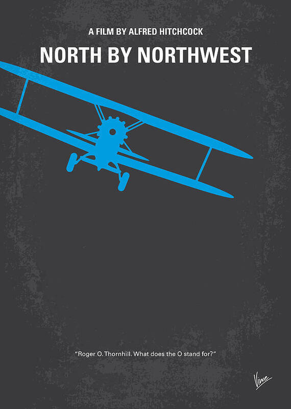 North By Northwest Poster featuring the digital art No535 My North by Northwest minimal movie poster by Chungkong Art