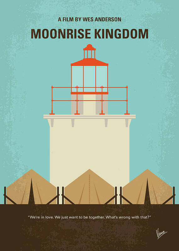 Moonrise Poster featuring the digital art No760 My Moonrise Kingdom minimal movie poster by Chungkong Art