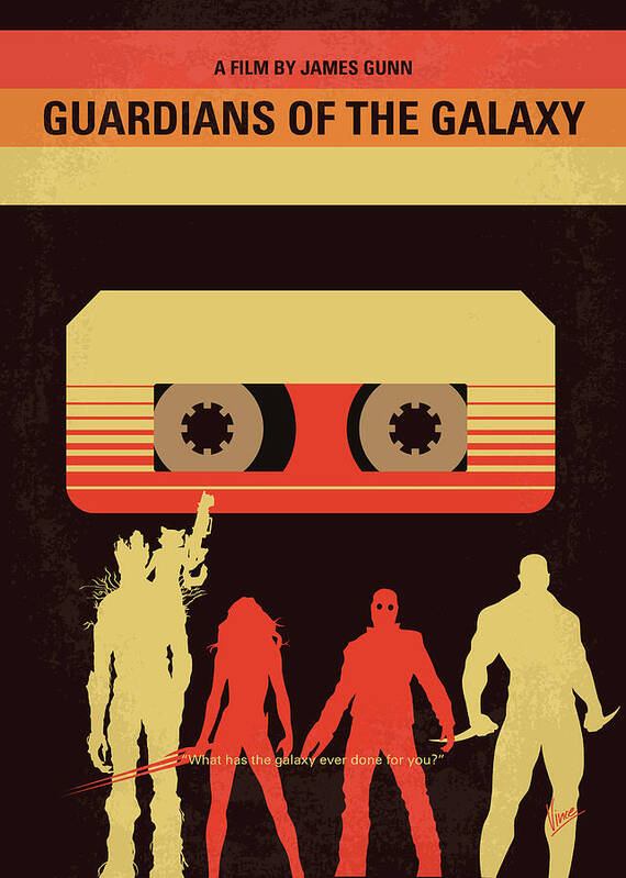 Guardians Of The Galaxy Poster featuring the digital art No812 My GUARDIANS OF THE GALAXY minimal movie poster by Chungkong Art