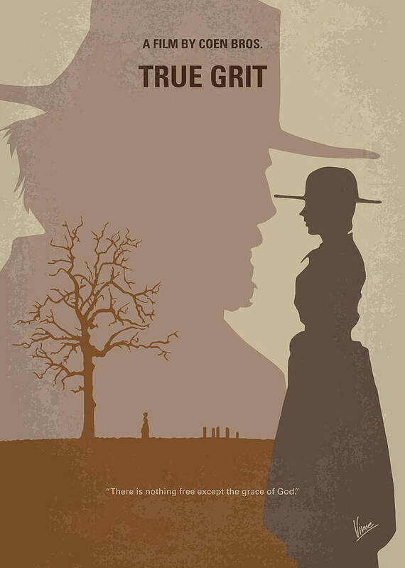 True Grit Poster featuring the digital art No860 My True grit minimal movie poster by Chungkong Art
