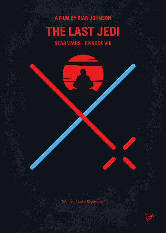 Star Poster featuring the digital art No940 My STAR WARS Episode VIII The Last Jedi minimal movie poster by Chungkong Art