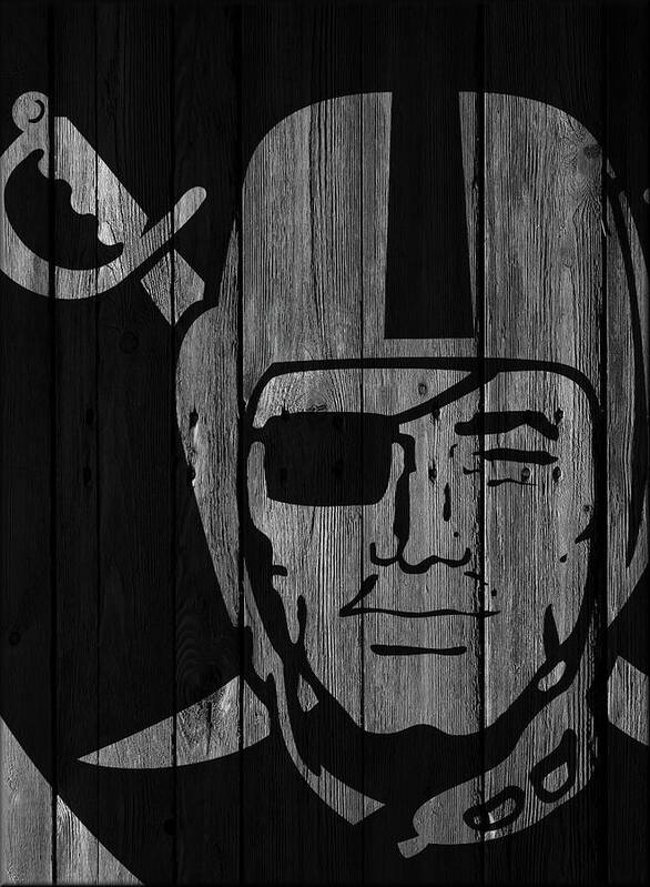 Oakland Raiders Poster featuring the photograph Oakland Raiders Wood Fence by Joe Hamilton