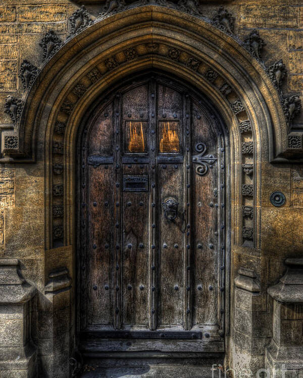 Yhun Suarez Poster featuring the photograph Old College Door - Oxford by Yhun Suarez