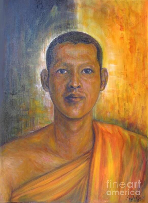 Monk Poster featuring the painting On The Road To A Virtue by Sukalya Chearanantana