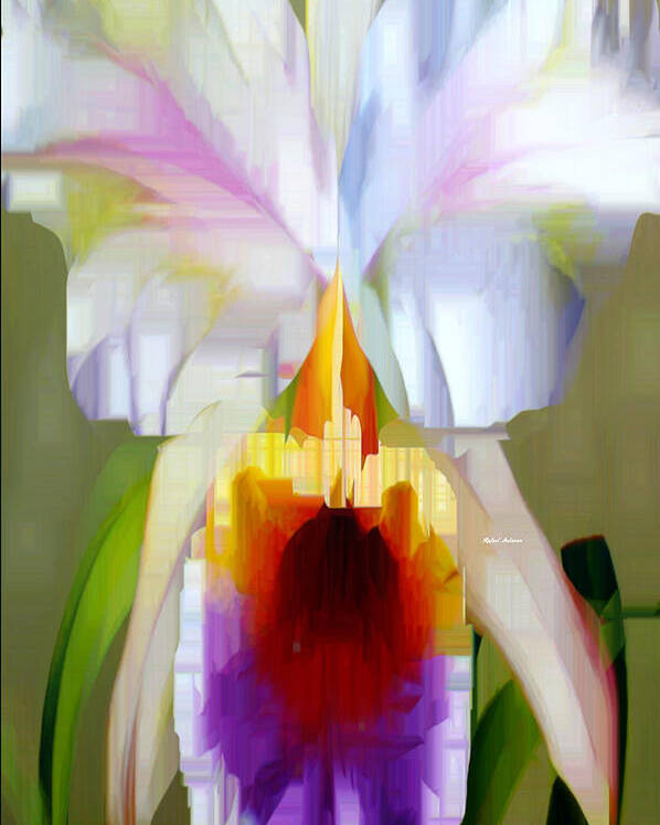 Art Poster featuring the digital art Orchid Cattleya by Rafael Salazar