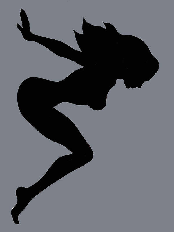 Mudflap Girl Poster featuring the painting Our Bodies Our Way Future Is Female Feminist Statement Mudflap Girl Diving by Tony Rubino