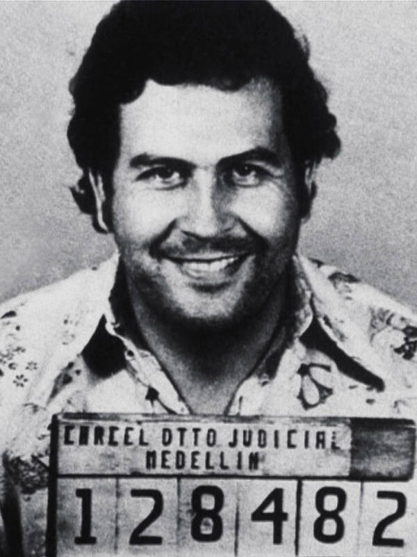 Pablo Escobar Poster featuring the photograph Pablo Escobar Mug Shot 1991 Vertical by Tony Rubino