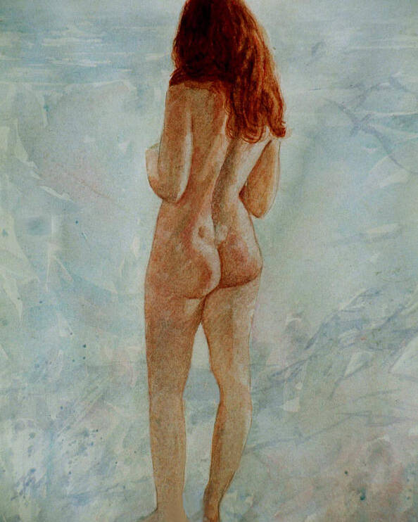Erotic Poster featuring the painting Pacific Ocean by David Ladmore
