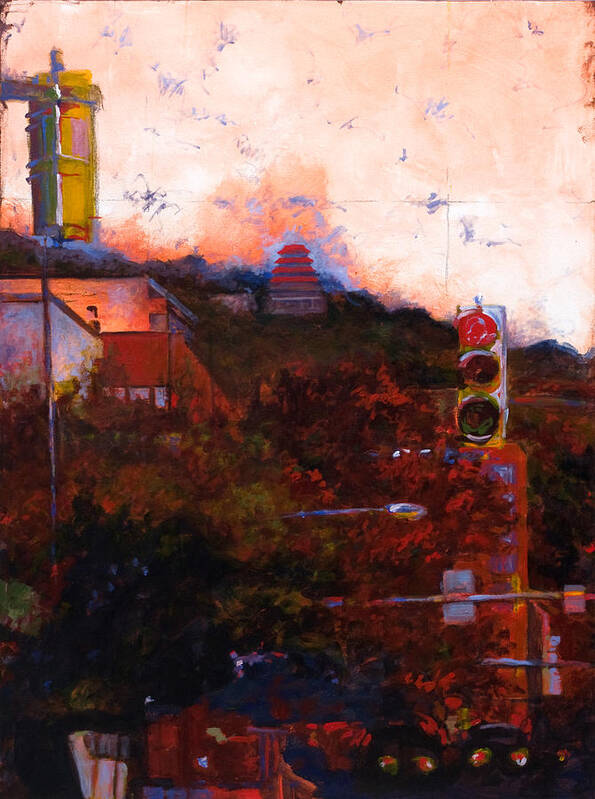 Artist Poster featuring the painting Pagoda Study by Rich Houck