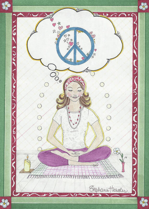 Peace Poster featuring the mixed media Peace Meditation by Stephanie Hessler