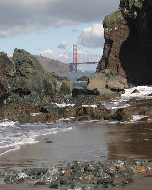 Golden Gate Bridge Poster featuring the photograph Peek-a-boo Bridge by Jeff Floyd CA