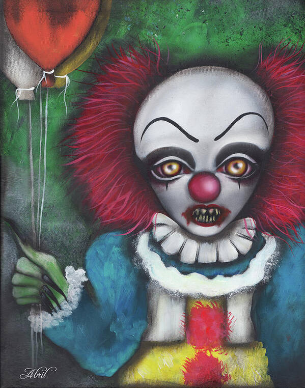 Pennywise Poster featuring the painting Pennywise by Abril Andrade