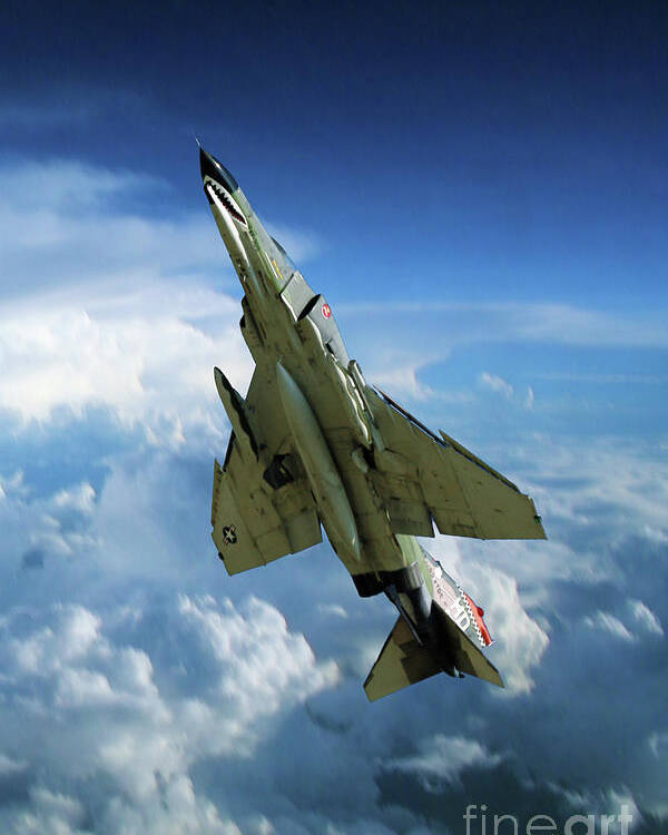 F-4 Poster featuring the digital art Phantom Power Out by Airpower Art