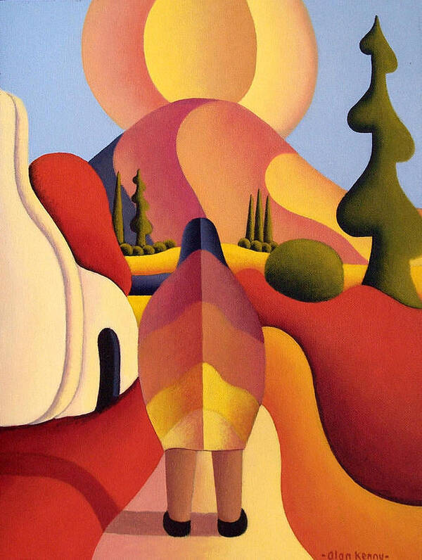 Irish Poster featuring the painting Pilgrimage To The Sacred Mountain 2 by Alan Kenny