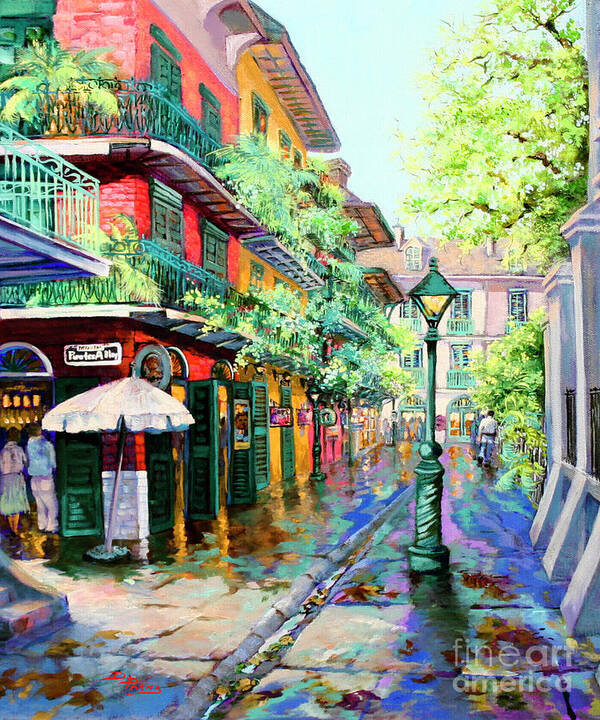 New Orleans Art Poster featuring the painting Pirates Alley - French Quarter Alley by Dianne Parks