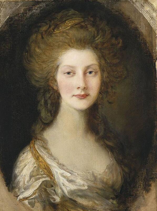 Thomas Gainsborough(1727-1788) Portrait Of Princess Augusta Poster featuring the painting Portrait of Princess Augusta by MotionAge Designs