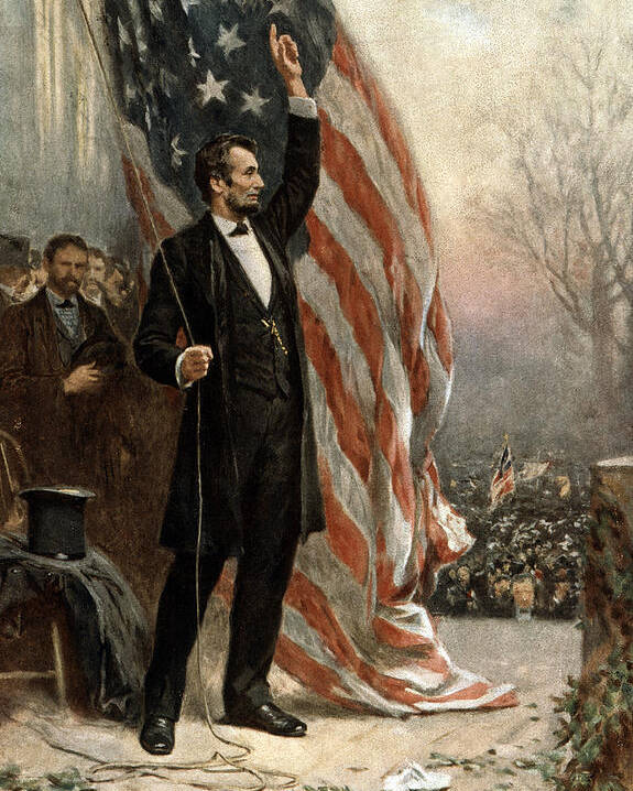 President Abraham Lincoln - American Flag Poster by ...
