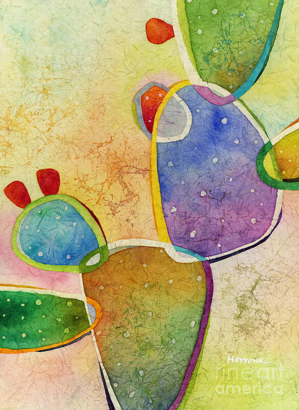 Cactus Poster featuring the painting Prickly Pizazz 3 by Hailey E Herrera