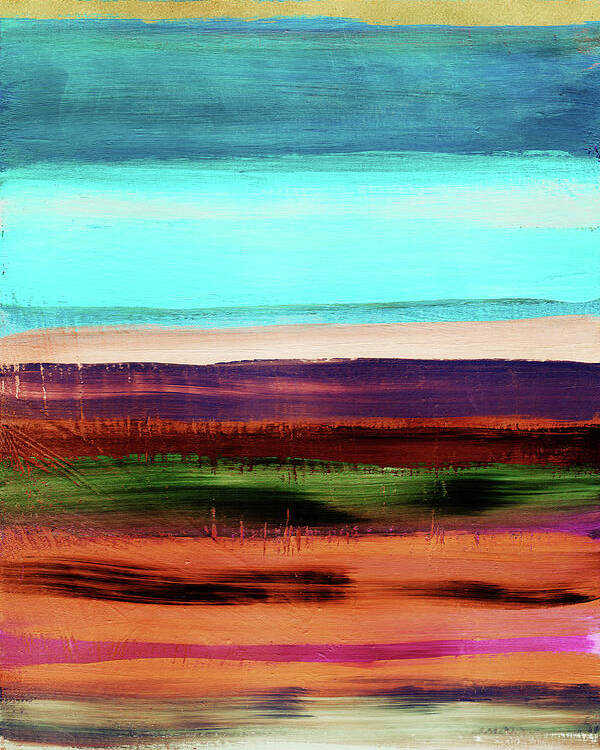Abstract Poster featuring the mixed media Pueblo 2- Art by Linda Woods by Linda Woods