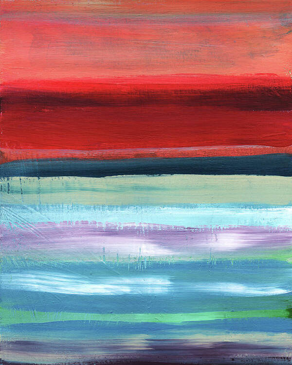 Stripes Poster featuring the painting Pueblo- Abstract Art by Linda Woods by Linda Woods