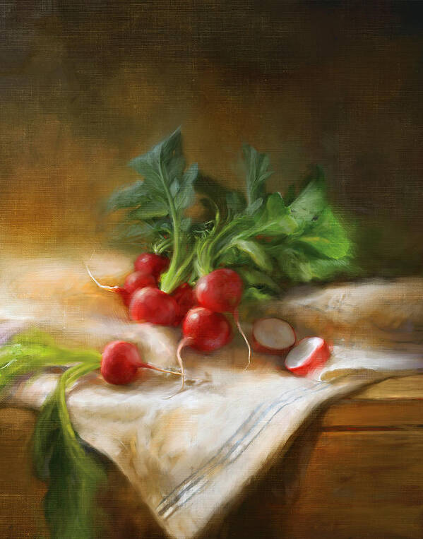 Still Life Poster featuring the painting Radishes by Robert Papp